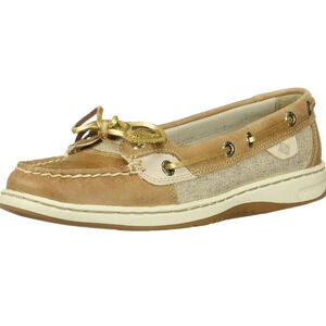 Sperry Angelfish Varsity Boat Shoe Metallic Linen Size Women's 11